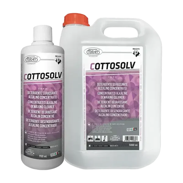 ניקוי אבן טבעית מקצועי עם COTTOSOLV להסרת ווקס, פולימרים וטיפולים ישנים