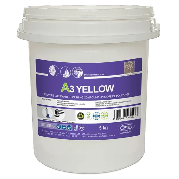 603 A3 YELLOW - אבקת יהלום להברקה של אבנים ושיש לאחר ליטוש - 5 ק"ג